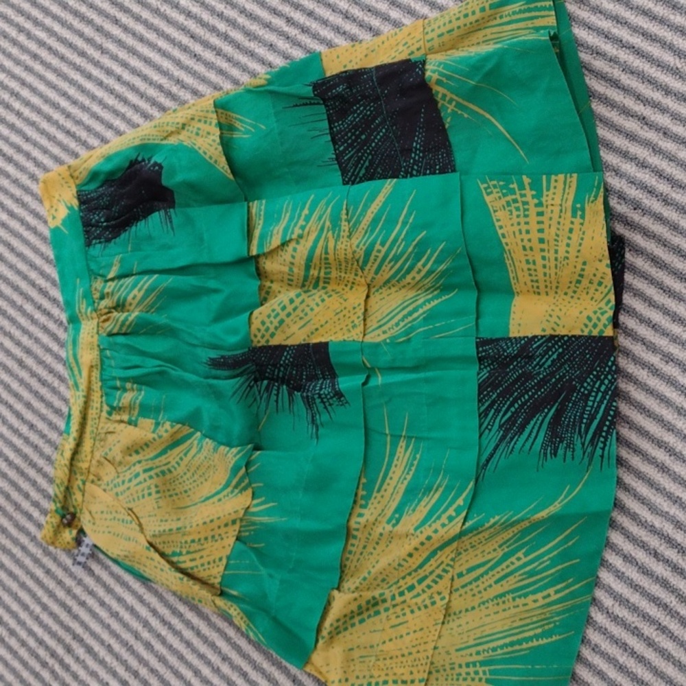 Anthropology SARIAH Green & Mustard Skirt
